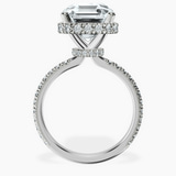 14kt White Gold Cleopatra Halo Lab Diamond Ring side right image one
