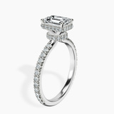 10kt White Gold Cleopatra Halo Lab Diamond Ring standing product image one
