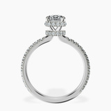 10kt White Gold Cleopatra Halo Lab Diamond Ring side right image one