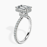 14kt White Gold Cleopatra Halo Lab Diamond Ring standing product image one