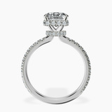 14kt White Gold Cleopatra Halo Lab Diamond Ring side right image one