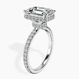 14kt White Gold Cleopatra Halo Lab Diamond Ring standing product image one