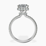 14kt White Gold Cleopatra Halo Lab Diamond Ring side right image one