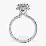 14kt White Gold Cleopatra Halo Lab Diamond Ring side right image one