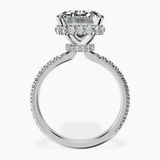 14kt White Gold Cleopatra Halo Lab Diamond Ring side right image one