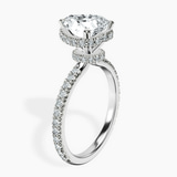 14kt White Gold Cleopatra Halo Lab Diamond Ring standing product image one