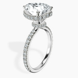 14kt White Gold Cleopatra Halo Lab Diamond Ring standing product image one