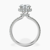 14kt White Gold Cleopatra Halo Lab Diamond Ring side right image one