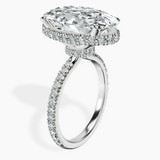 10kt White Gold Cleopatra Halo Lab Diamond Ring standing product image one