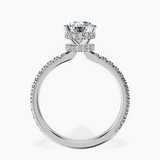 14kt White Gold Cleopatra Halo Lab Diamond Ring side right image one