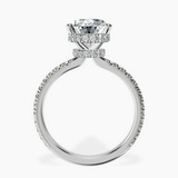 14kt White Gold Cleopatra Halo Lab Diamond Ring side right image one