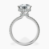 14kt White Gold Cleopatra Halo Lab Diamond Ring side right image one