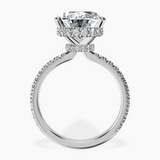 14kt White Gold Cleopatra Halo Lab Diamond Ring side right image one