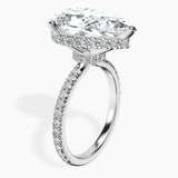14kt White Gold Cleopatra Halo Lab Diamond Ring standing product image one