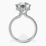 14kt White Gold Cleopatra Halo Lab Diamond Ring side right image one