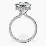 14kt White Gold Cleopatra Halo Lab Diamond Ring side right image one