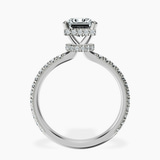 14kt White Gold Cleopatra Halo Lab Diamond Ring side right image one