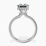 14kt White Gold Cleopatra Halo Lab Diamond Ring side right image one
