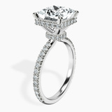 14kt White Gold Cleopatra Halo Lab Diamond Ring standing product image one