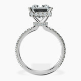 14kt White Gold Cleopatra Halo Lab Diamond Ring side right image one
