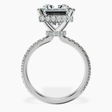 14kt White Gold Cleopatra Halo Lab Diamond Ring side right image one