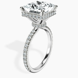 14kt White Gold Cleopatra Halo Lab Diamond Ring standing product image one
