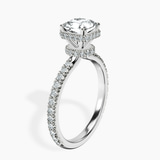 14kt White Gold Cleopatra Halo Lab Diamond Ring standing product image one