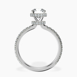 14kt White Gold Cleopatra Halo Lab Diamond Ring side right image one