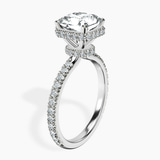 14kt White Gold Cleopatra Halo Lab Diamond Ring standing product image one