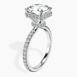 14kt White Gold Cleopatra Halo Lab Diamond Ring standing product image one