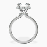 14kt White Gold Cleopatra Halo Lab Diamond Ring side right image one