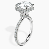 14kt White Gold Cleopatra Halo Lab Diamond Ring standing product image one