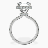 14kt White Gold Cleopatra Halo Lab Diamond Ring side right image one