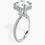14kt White Gold Cleopatra Halo Lab Diamond Ring standing product image one