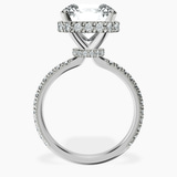 14kt White Gold Cleopatra Halo Lab Diamond Ring side right image one