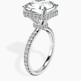 14kt White Gold Cleopatra Halo Lab Diamond Ring standing product image one