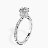 14kt White Gold Cleopatra Halo Lab Diamond Ring standing product image one