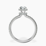 14kt White Gold Cleopatra Halo Lab Diamond Ring side right image one