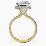 18kt Yellow Gold Cleopatra Halo Lab Diamond Ring side right image one