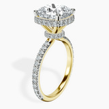 14kt Yellow Gold Cleopatra Halo Lab Diamond Ring standing product image one