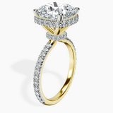 14kt Yellow Gold Cleopatra Halo Lab Diamond Ring standing product image one