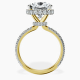14kt Yellow Gold Cleopatra Halo Lab Diamond Ring side right image one