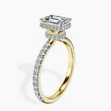 10kt Yellow Gold Cleopatra Halo Lab Diamond Ring standing product image one