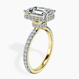 10kt Yellow Gold Cleopatra Halo Lab Diamond Ring standing product image one