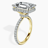 18kt Yellow Gold Cleopatra Halo Lab Diamond Ring standing product image one