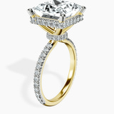 10kt Yellow Gold Cleopatra Halo Lab Diamond Ring standing product image one