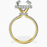 14kt Yellow Gold Cleopatra Halo Lab Diamond Ring side right image one