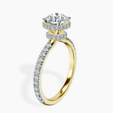 10kt Yellow Gold Cleopatra Halo Lab Diamond Ring standing product image one