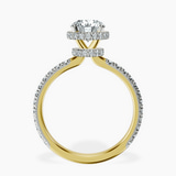 10kt Yellow Gold Cleopatra Halo Lab Diamond Ring side right image one