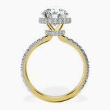 14kt Yellow Gold Cleopatra Halo Lab Diamond Ring side right image one